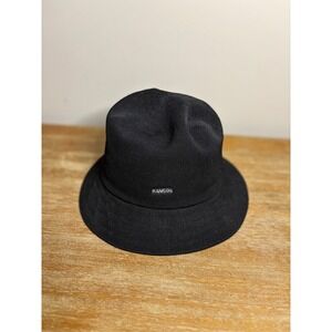 Kangol Tropic Gaffer Trilby Hat Medium Black Polyester Blend